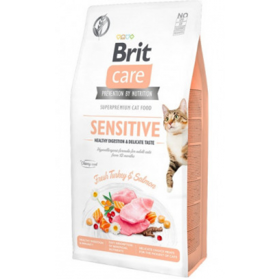 Brit Care Cat Grain Free Sensitive Healthy Digestion & Delicate Taste | Turkey & Salmon