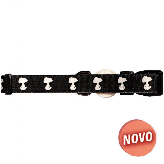 SNOOPY Coleira - Charlie Brown Preto