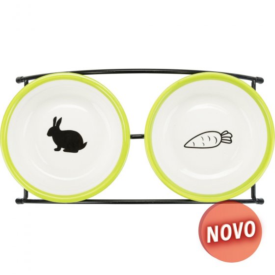 TRIXIE Gamela Dupla em Cerâmica/Metal