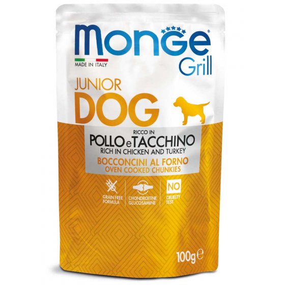 Monge Grill Cão Puppy & Junior - Frango & Peru