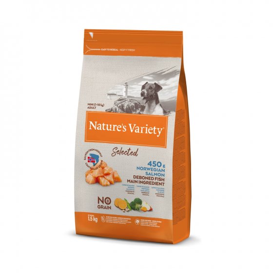 Nature's Variety Selected No Grain Cão Adulto Mini- Salmão da Noruega