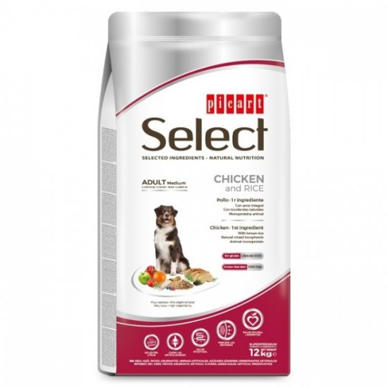 PICART Select Cão Medium Adulto - Frango e Arroz