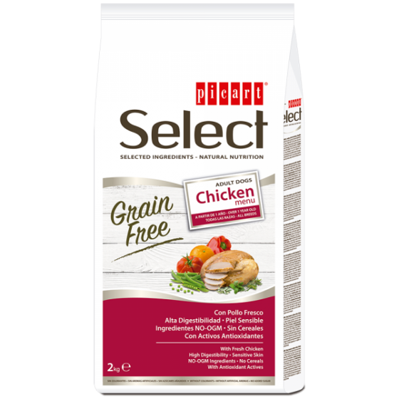 Picart Select Sem Cereais Cão Adulto - Frango