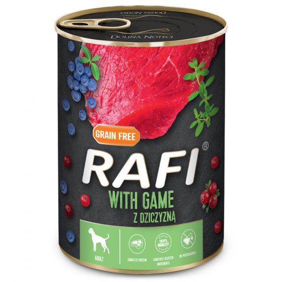 RAFI Cão Adulto - Caça, Arandos E Mirtilos Em Patê