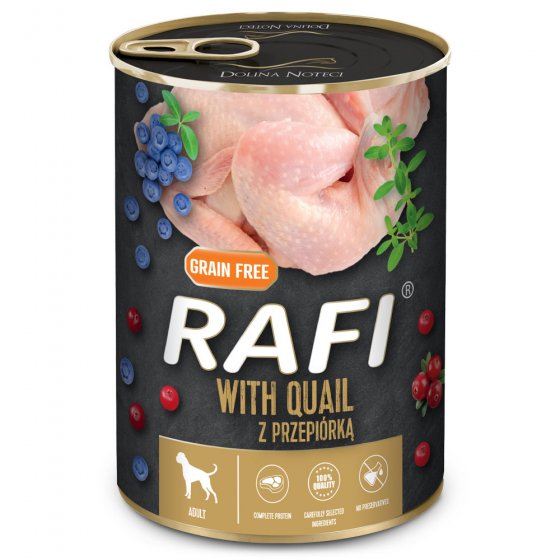 RAFI Cão Adulto - Codorniz, Arandos E Mirtilos Em Patê