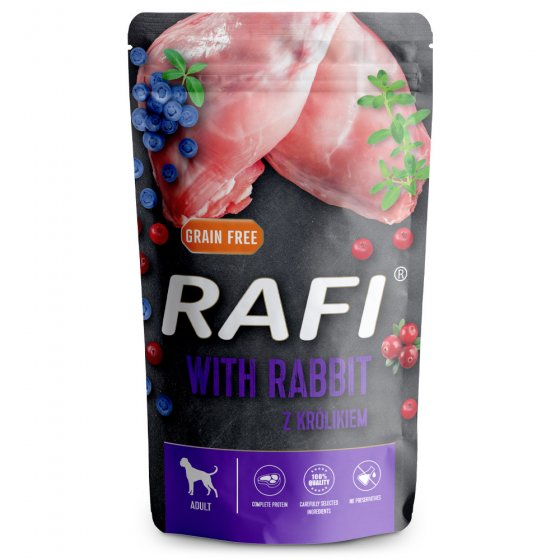 RAFI Cão Adulto - Coelho, Arandos E Mirtilos Em Patê