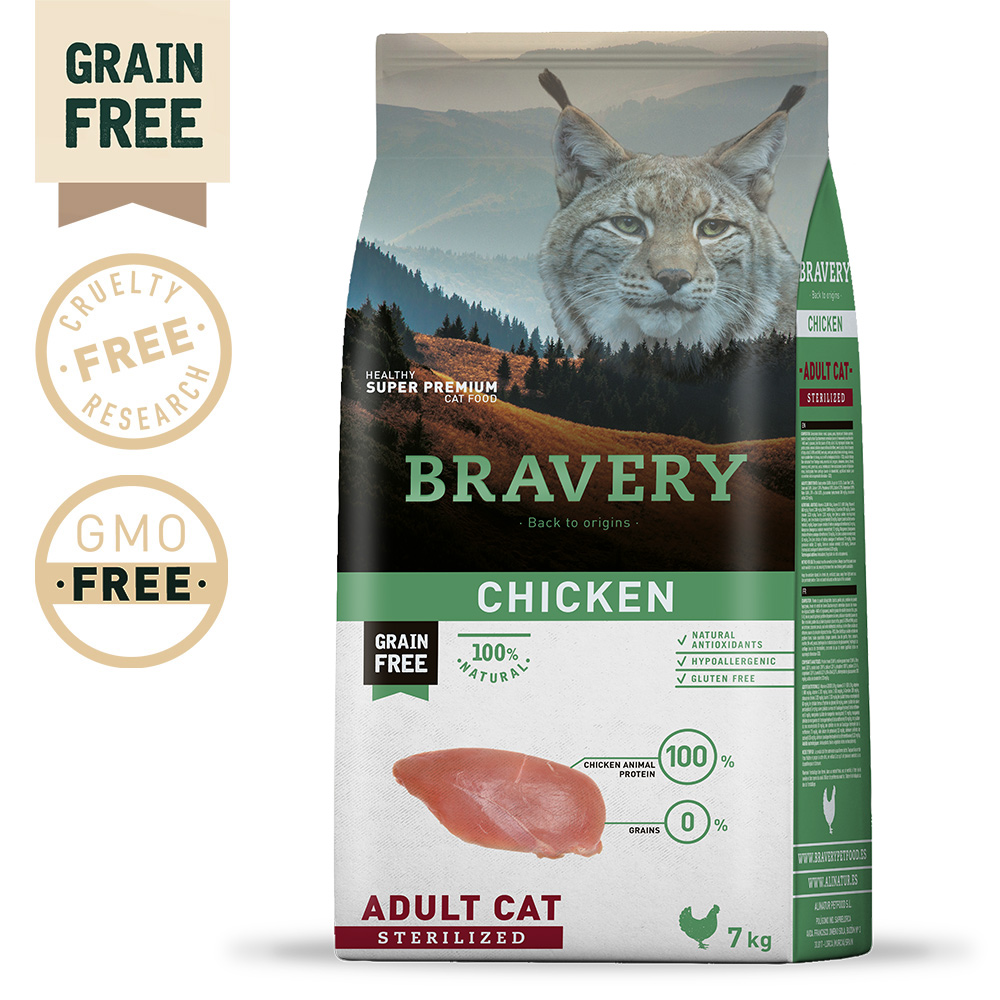 BRAVERY Grain Free Adult Cat Sterilized Chicken