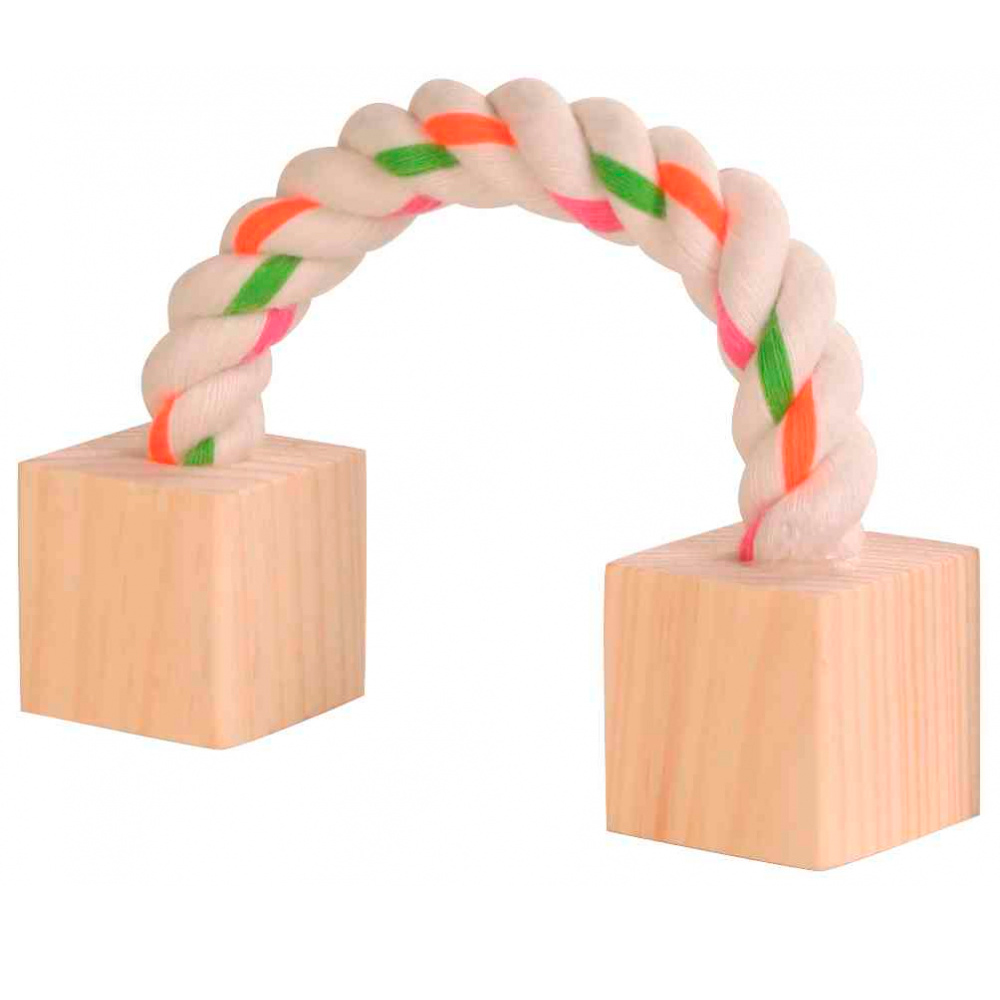 TRIXIE Corda com Cubos em Madeira