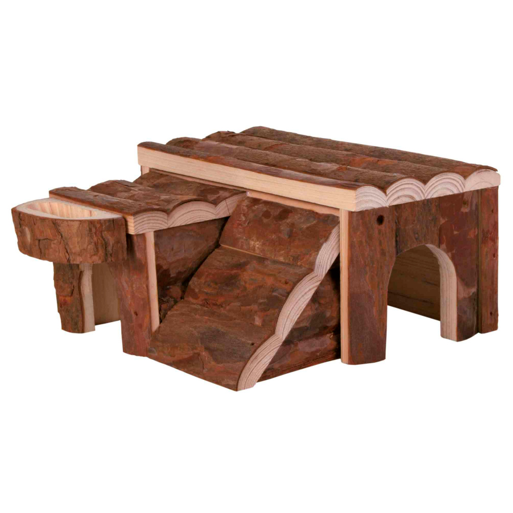 TRIXIE Casa Luka com Rampa e Comedouro em Madeira para Hamsters